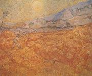 Vincent Van Gogh Wheat Field behind Saint-Paul Hospital with a Reaper (nn04) USA oil painting artist